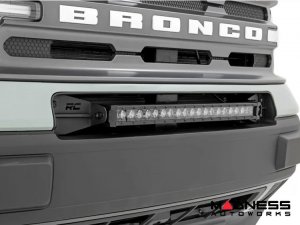 Ford Bronco Sport Front Bumper Light Bar Mount w/ 20" Single Row Black Series LED w/ White DRL